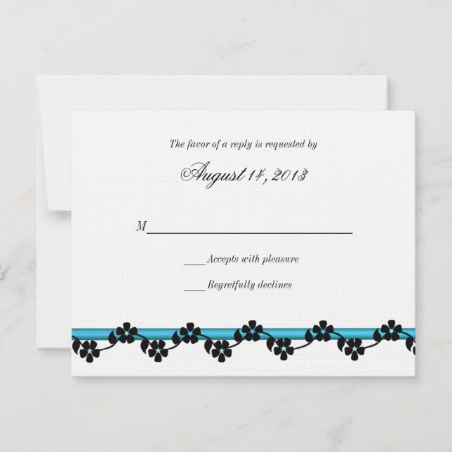 Placa de resposta de fita e flores (Frente)