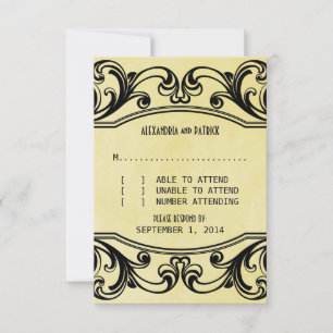 Placa de Resposta de Roteiros de Vintage Amarelos