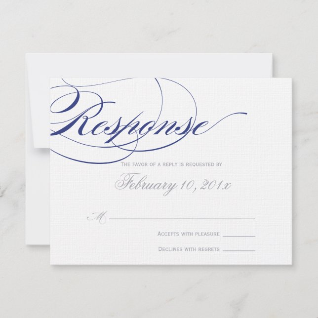 Placa de Resposta de Script Elegante - Marinho (Frente)
