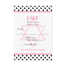 Placa de resposta do Bat Mitzvah, preto-rosa, Boli