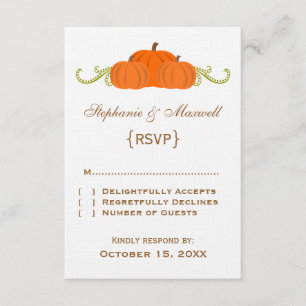 Placa de Resposta do Casamento outono Pumpkin Swir