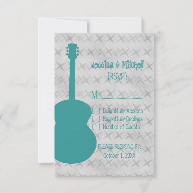 Placa de Resposta do Teal Guitar Grunge (Frente)