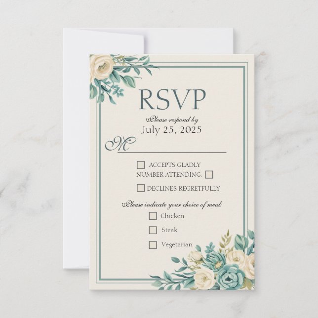 Placa de Resposta Floral Formal leve (Frente)