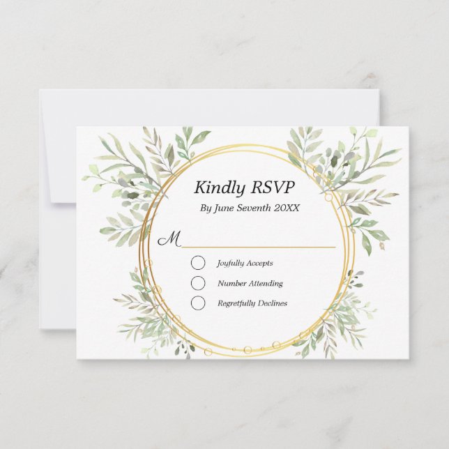 Placa de Resposta Média RSVP Dourada EucalyptusBot (Frente)