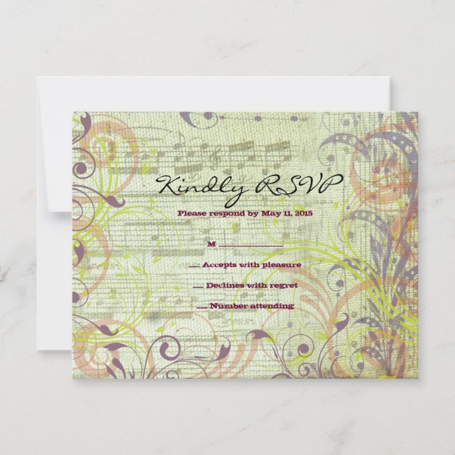 Placa de resposta MUSICAL RED POPPY Bat Mitzvah (Frente)