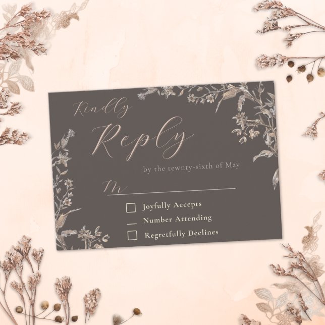 Placa de Resposta para Casamento Rustic Elegante M (Criador carregado)