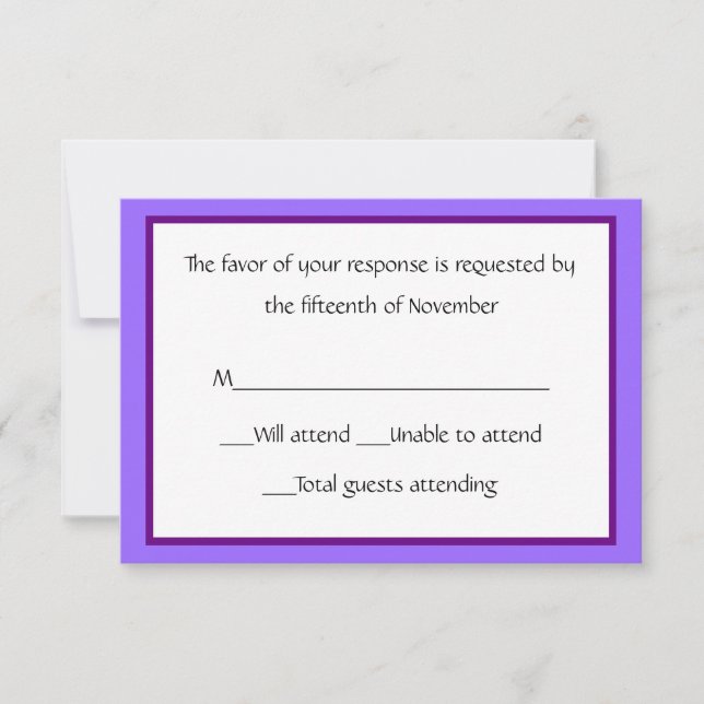 Placa de resposta para todas as finalidades roxa e (Frente)