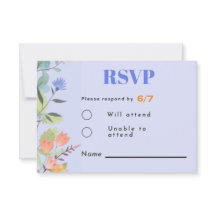 Placa de Resposta Periwinkle floral de 3,5" x 5"
