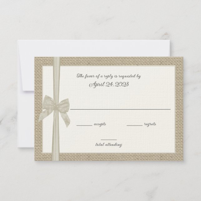 Placa de resposta personalizada Burlap e Arco (Frente)