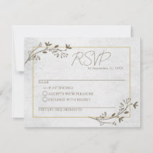 Placa de Resposta RSVP Clássica de Script Elegante