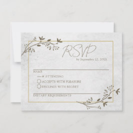 Placa de Resposta RSVP Clássica de Script Elegante