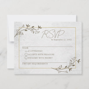 Placa de Resposta RSVP Clássica de Script Elegante