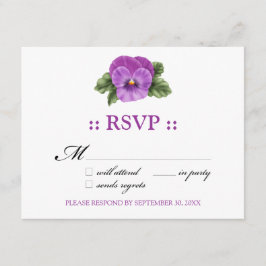 Placa de resposta RSVP de 4,25x5,5 pol do Pansies
