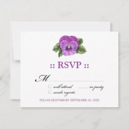 Placa de resposta RSVP de 4,25x5,5 pol do Pansies