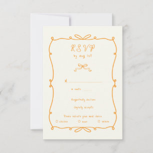 Placa de resposta RSVP de Arcos Desenhados à Mão W