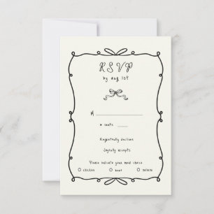 Placa de resposta RSVP de Arcos Desenhados à Mão W