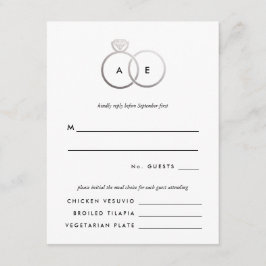 Placa de Resposta RSVP de Casamento de Anéis de Pr