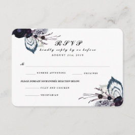 Placa de resposta RSVP de Casamento no inverno Flo