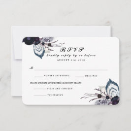 Placa de resposta RSVP de Casamento no inverno Flo