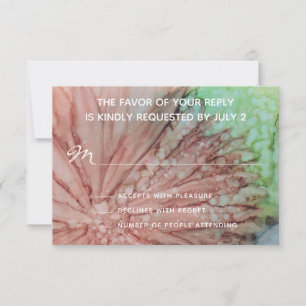 Placa de Resposta RSVP de Casamento Pinks e Lavand