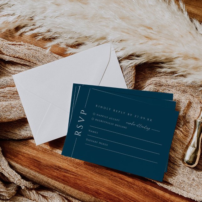 Placa de resposta RSVP de Convite de casamento Azu (Criador carregado)