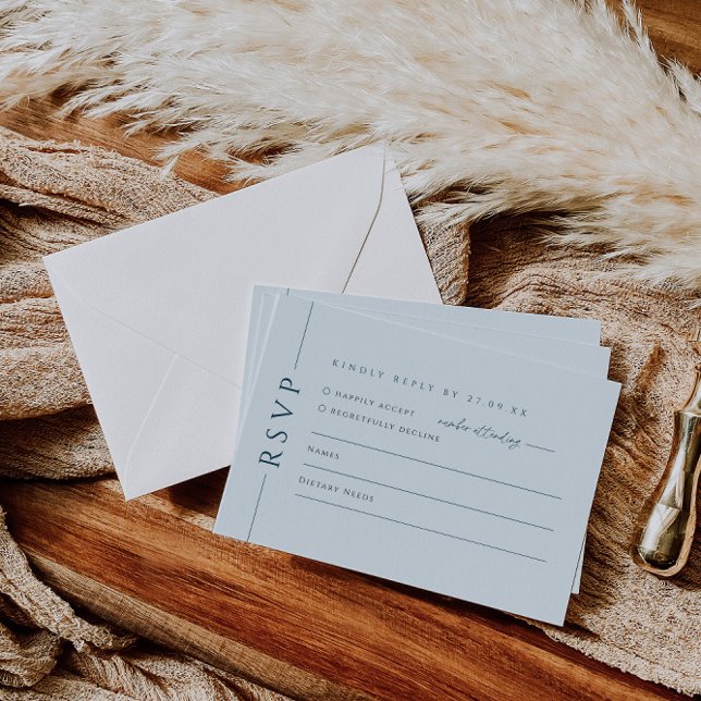 Placa de resposta RSVP de Convite de casamento Azu (Criador carregado)