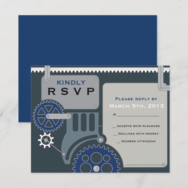 Placa de resposta RSVP de convite para Bat Mitzvah (Frente/Verso)