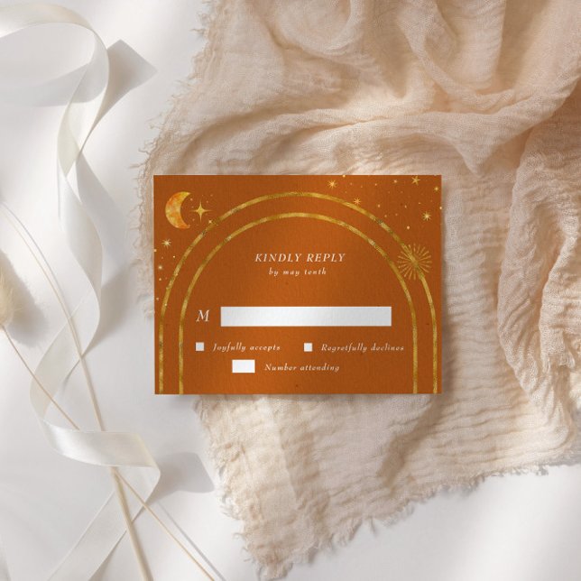 Placa de Resposta RSVP de Estrelas Celestiais Vint (Criador carregado)