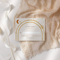 Placa de Resposta RSVP de Estrelas Celestiais Vint