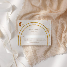 Placa de Resposta RSVP de Estrelas Celestiais Vint