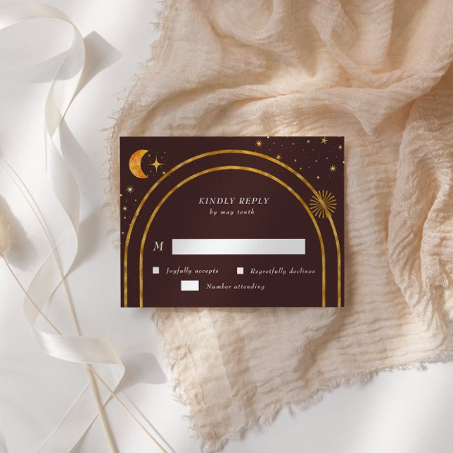 Placa de Resposta RSVP de Estrelas Celestiais Vint (Criador carregado)