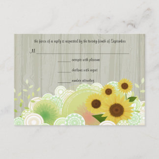 Placa de resposta RSVP de girassóis de tendência