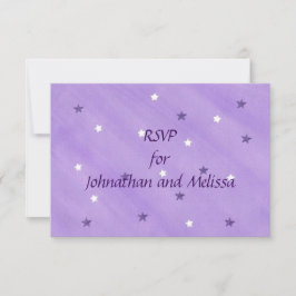 Placa de resposta RSVP de Lavanda das Estrelas Rox