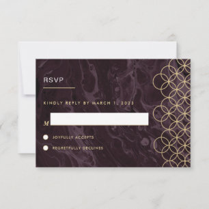 Placa de resposta RSVP de matizes Burgundy