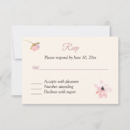 Placa de resposta RSVP de Rosa Blush