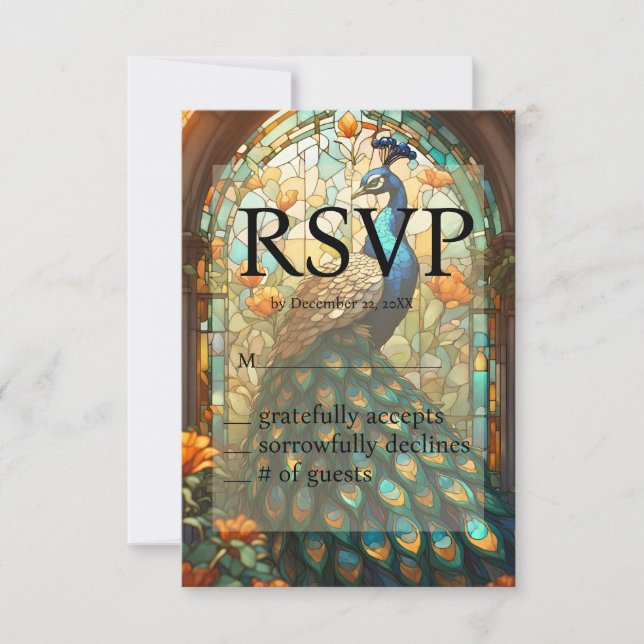 Placa de Resposta RSVP de Vidro de Casamento Pacoc (Frente)