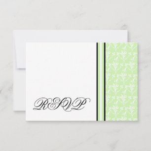Placa de resposta RSVP do Damask Verde
