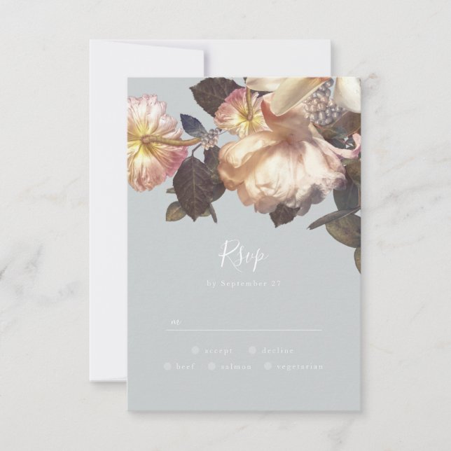 Placa de resposta RSVP do Emerald Antique Vintage (Frente)