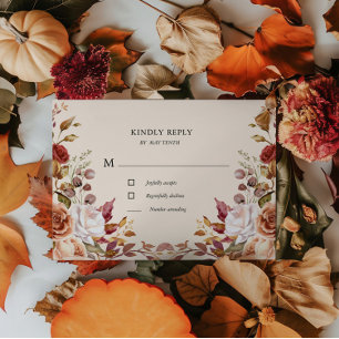 Placa de resposta RSVP Floral de outono Moody