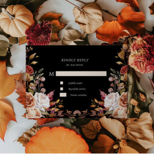 Placa de resposta RSVP Floral de outono Moody