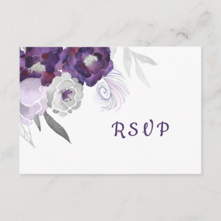 Placa de resposta RSVP Floral Purple + opções de e