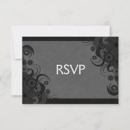 Placa de resposta RSVP Gótica Floral Black e Cinza