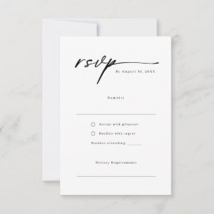 Placa de resposta RSVP minimalista de script Elega