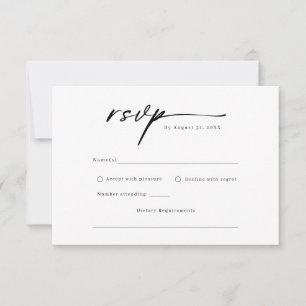 Placa de resposta RSVP minimalista de script Elega