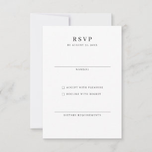 Placa de resposta RSVP minimalista Elegante