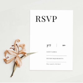 Placa de resposta RSVP minimalista Elegante