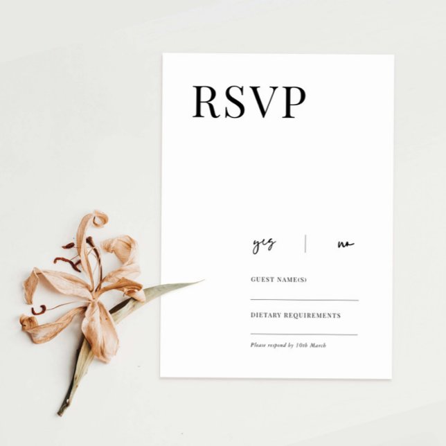 Placa de resposta RSVP minimalista Elegante (Criador carregado)