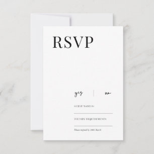 Placa de resposta RSVP minimalista Elegante