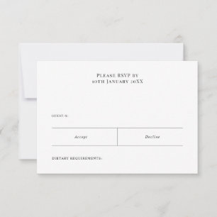 Placa de resposta RSVP minimalista simples