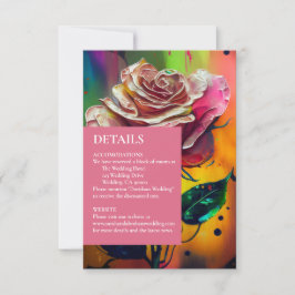 Placa de Resposta RSVP Moderna Abstrato Roses Rosa